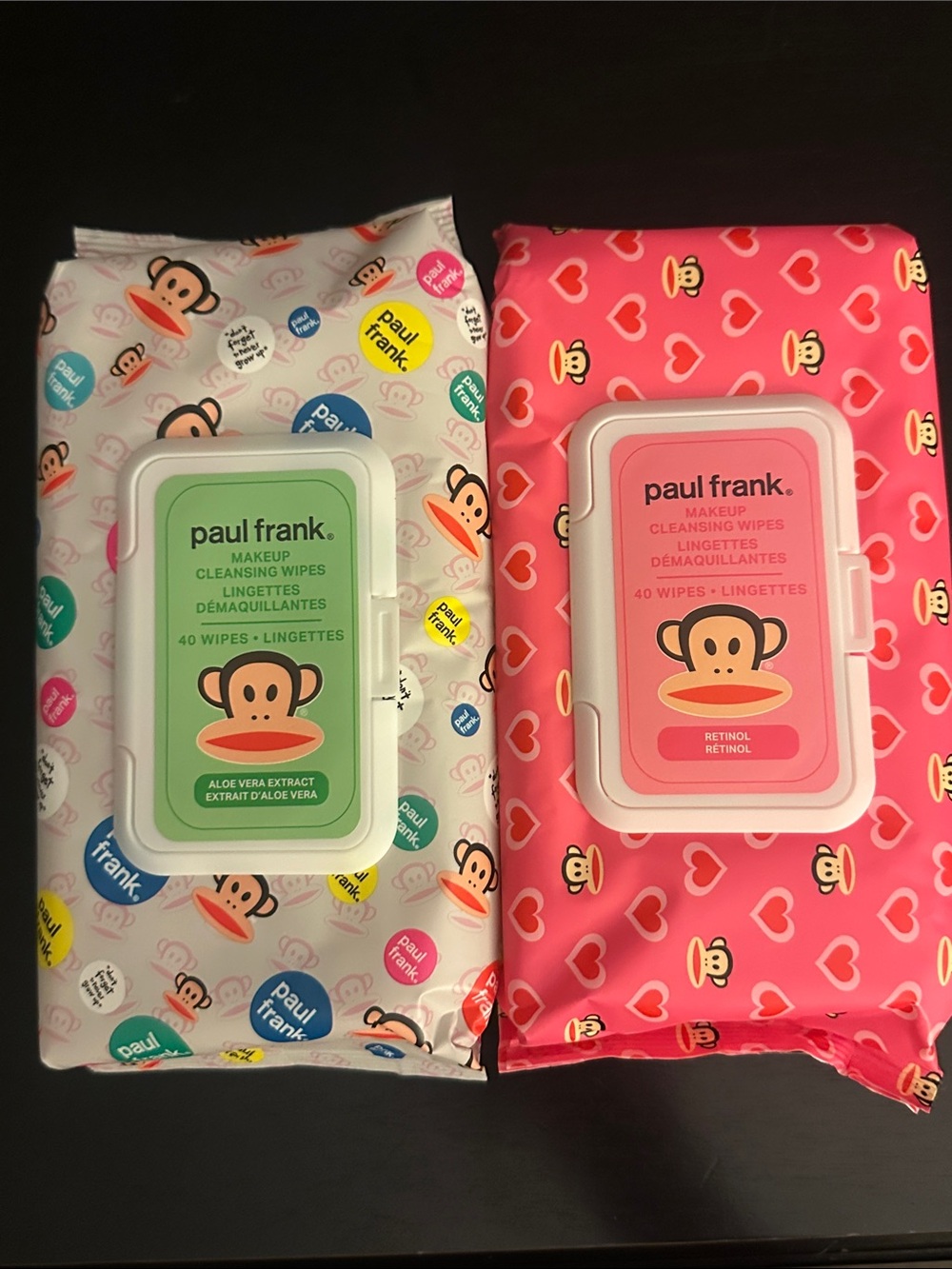 2 Paul Frank Makeup Cleansing Wipes Aloe Vera & Retinol